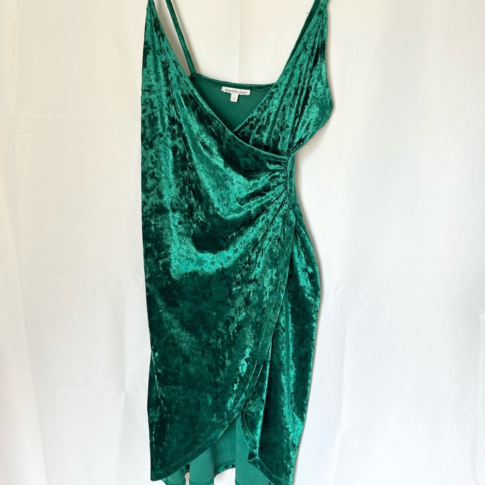 Charlotte Russe Green Velvet Backless Dress